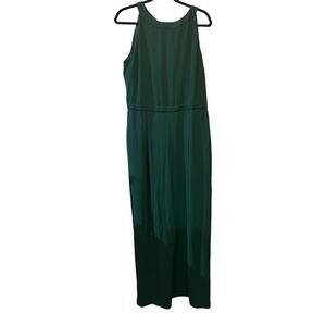 Gal Meets Glam Alina Jumpsuit Hunter Green Lace Back Detail size 16